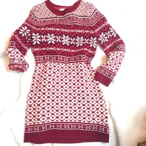 RED/WHITE SWEATER DRESS